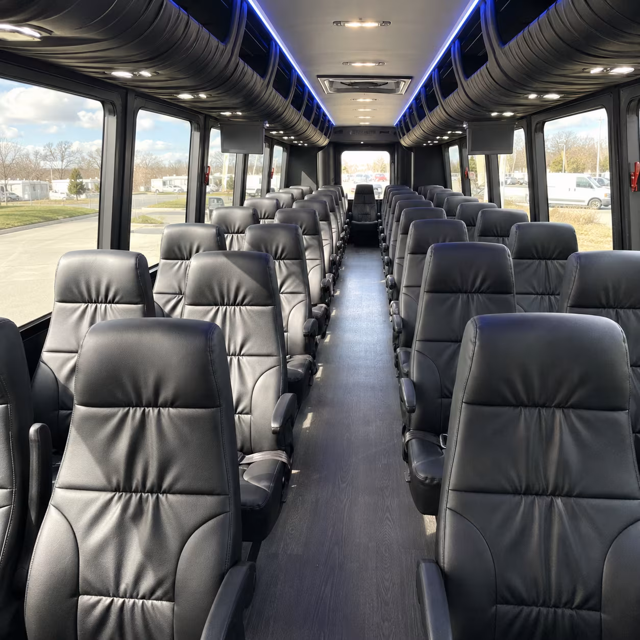 Minibus interior seating for a route in Jacksonville