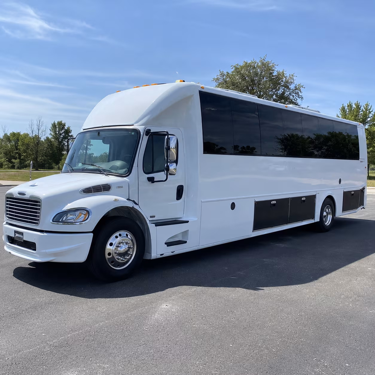Jacksonville wedding party bus shuttle ready for guests
